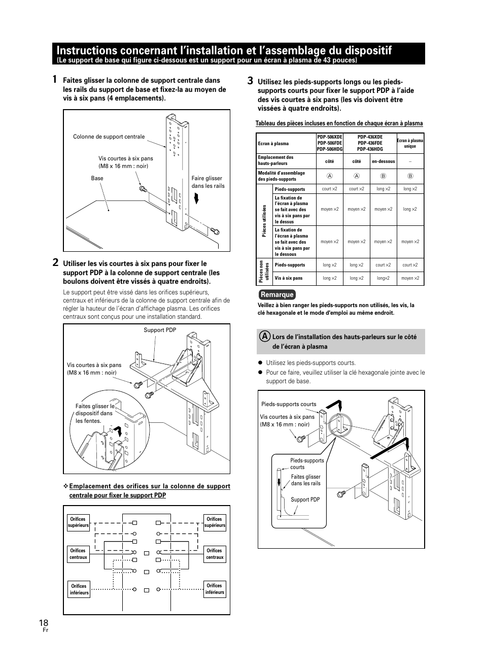 Du dispositif, Remarque | Pioneer PDK-FS05 User Manual | Page 18 / 63