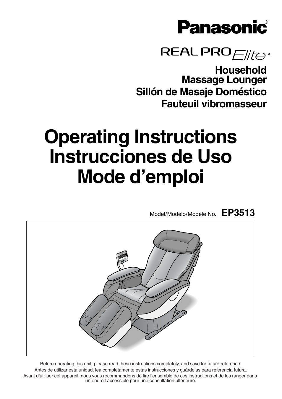 Panasonic EP3513 User Manual | 42 pages