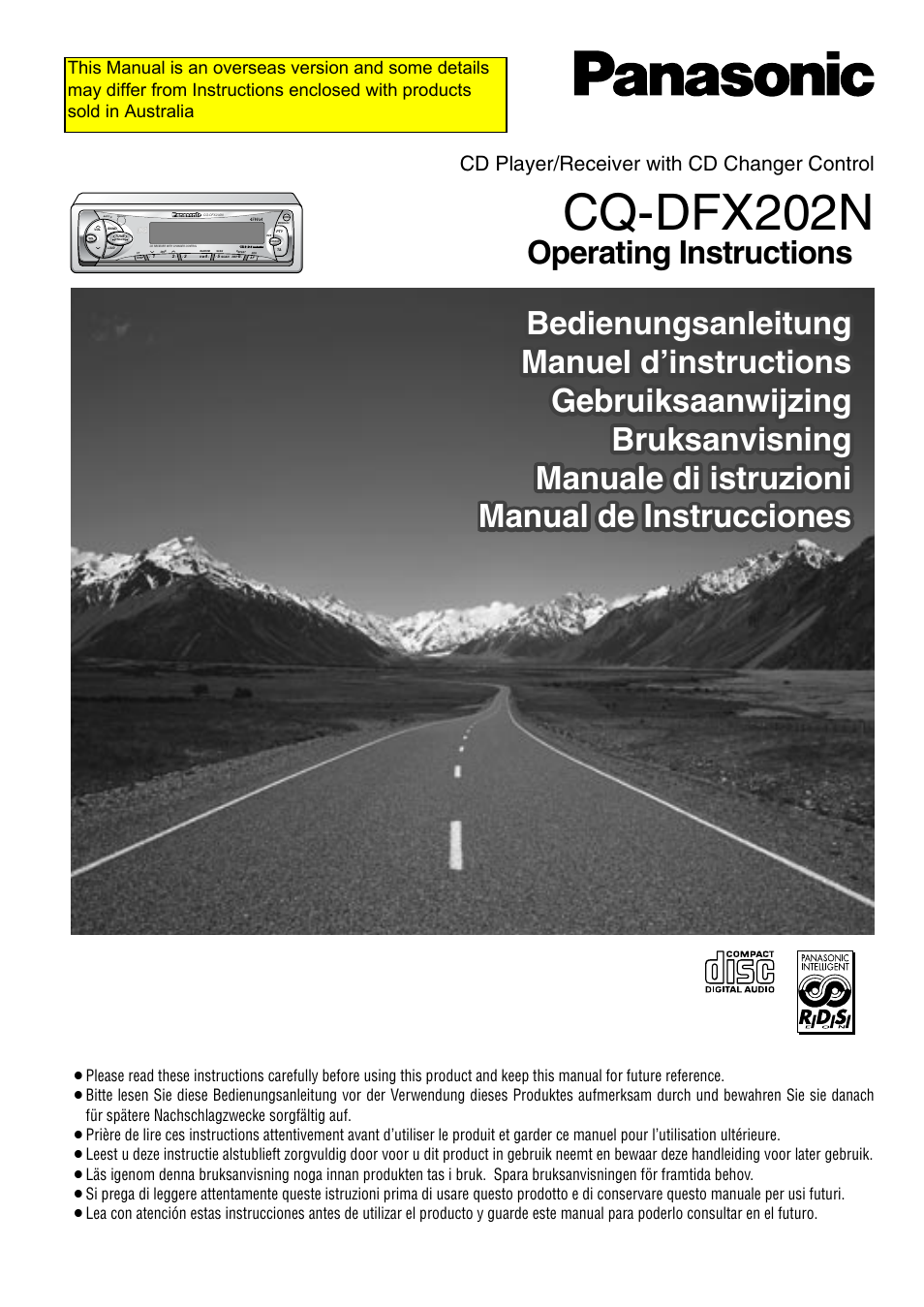 Panasonic CQ-DFX202N User Manual | 24 pages