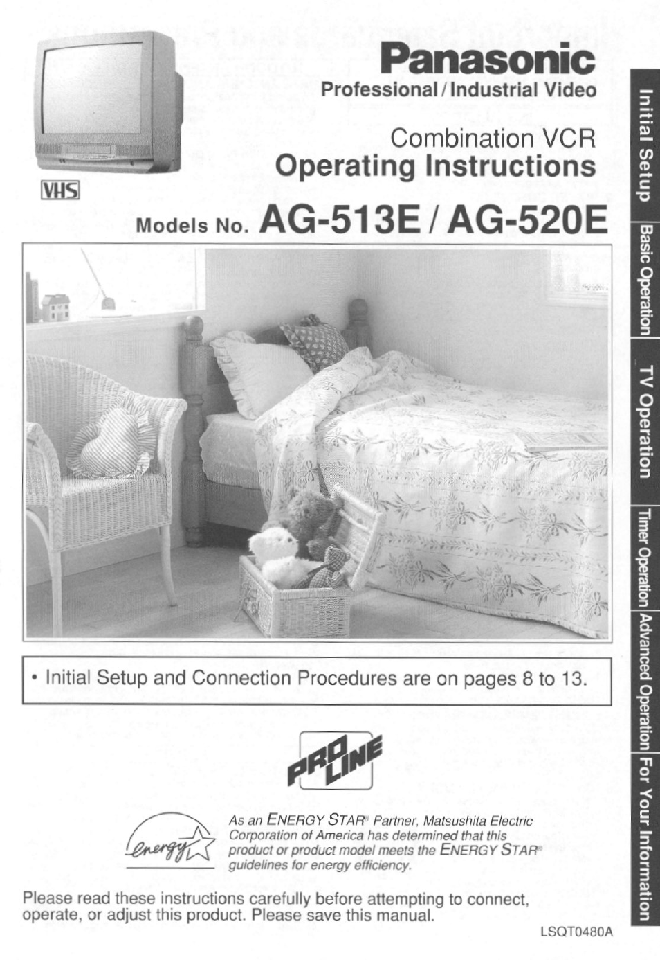 Panasonic Combinatin VCR AG-513E User Manual | 40 pages