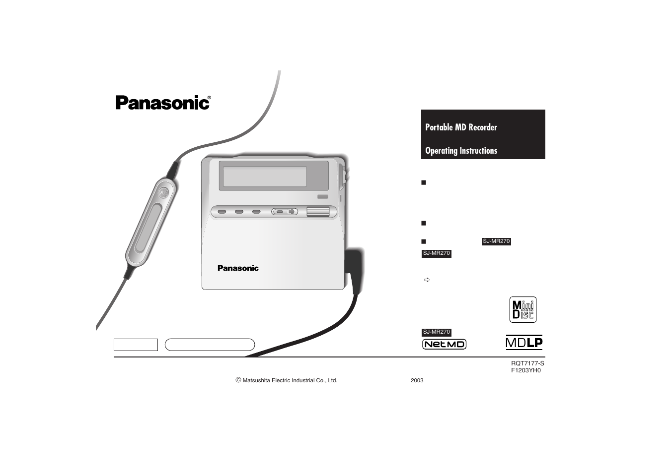 Panasonic SJ-MR270 User Manual | 40 pages