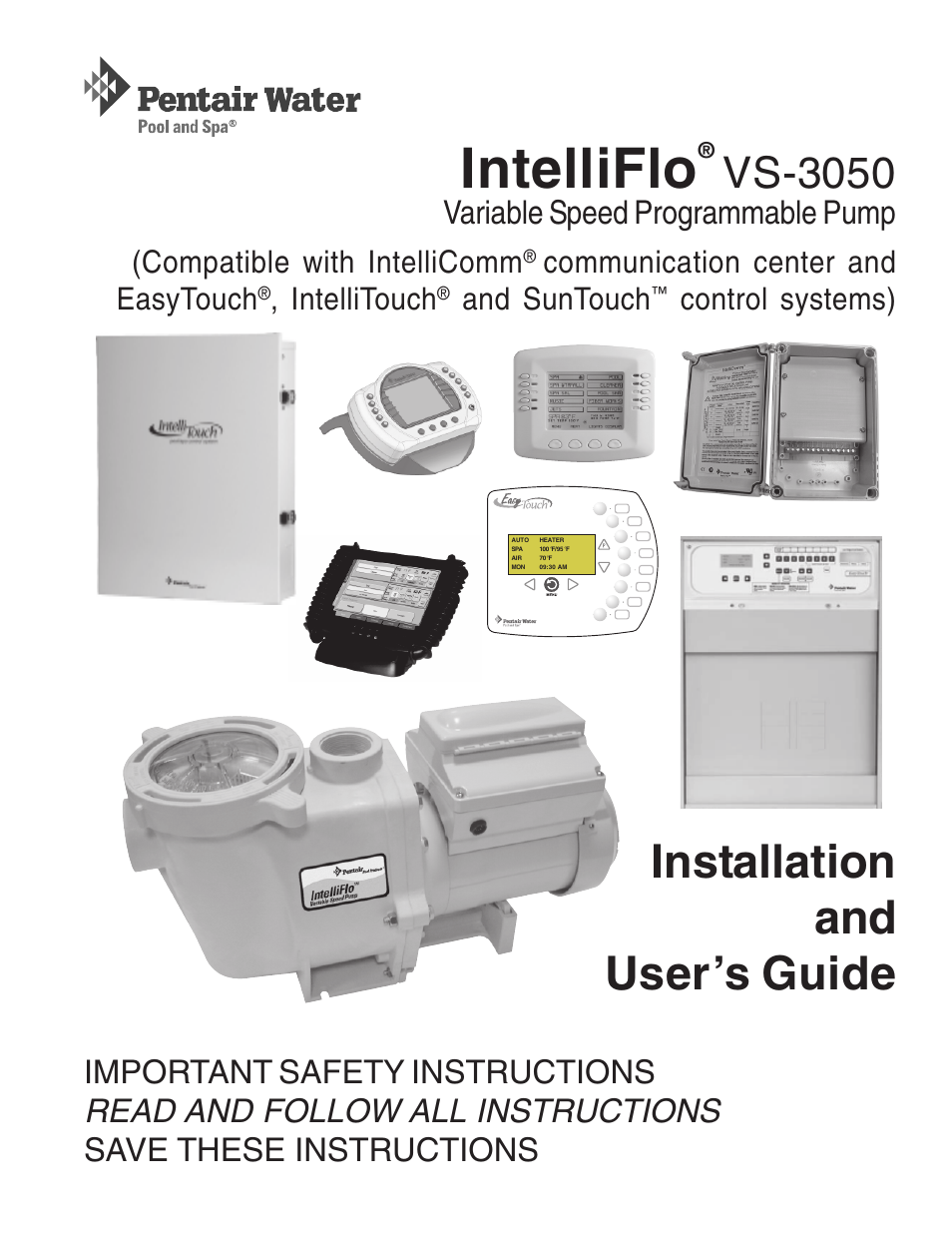 Pentair INTELLIFLO VS-3050 User Manual | 44 pages