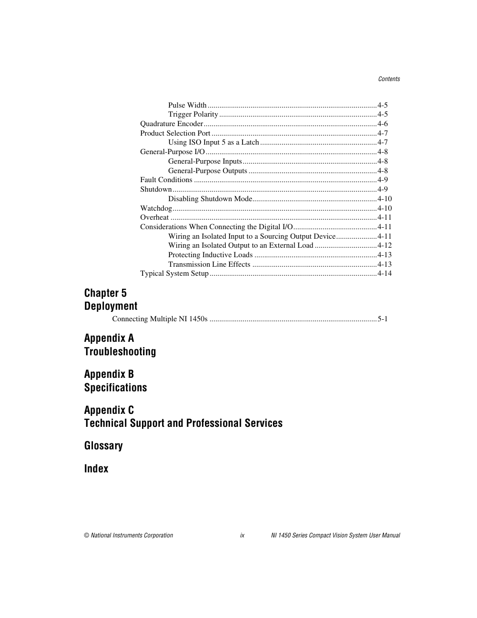 Chapter 5 deployment | National Instruments NI 1450 Series User Manual | Page 8 / 83