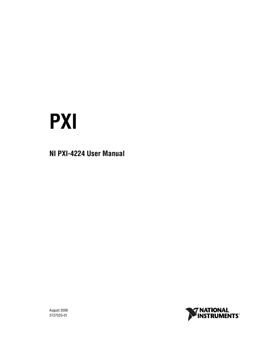 National Instruments Isolated Analog Input Device NI PXI-4224 User Manual | 85 pages