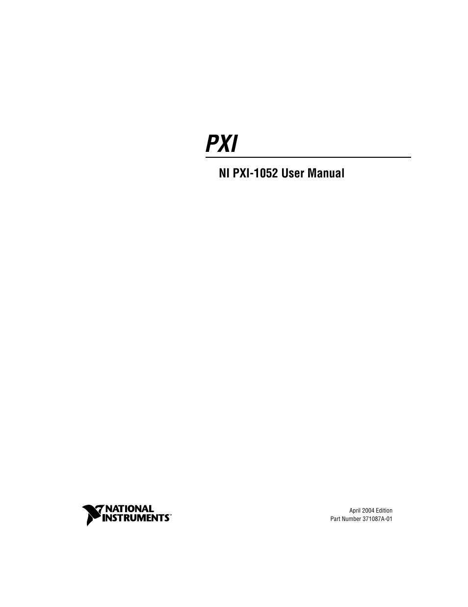 National Instruments PXI NI PXI-1052 User Manual | 70 pages