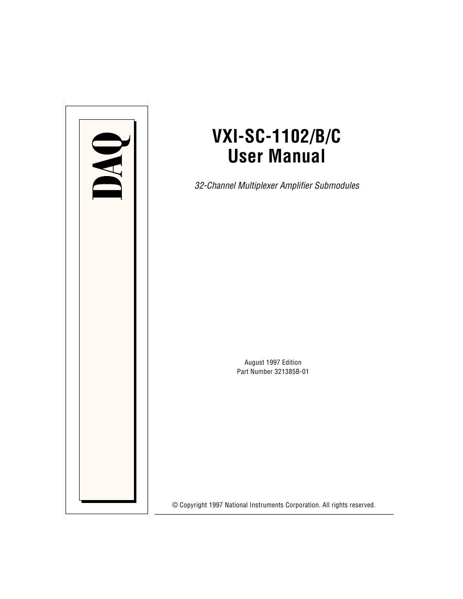 National Instruments VXI-SC-1102 User Manual | 57 pages
