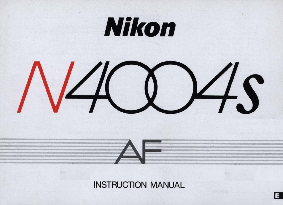 Nikon N4004s User Manual | 84 pages