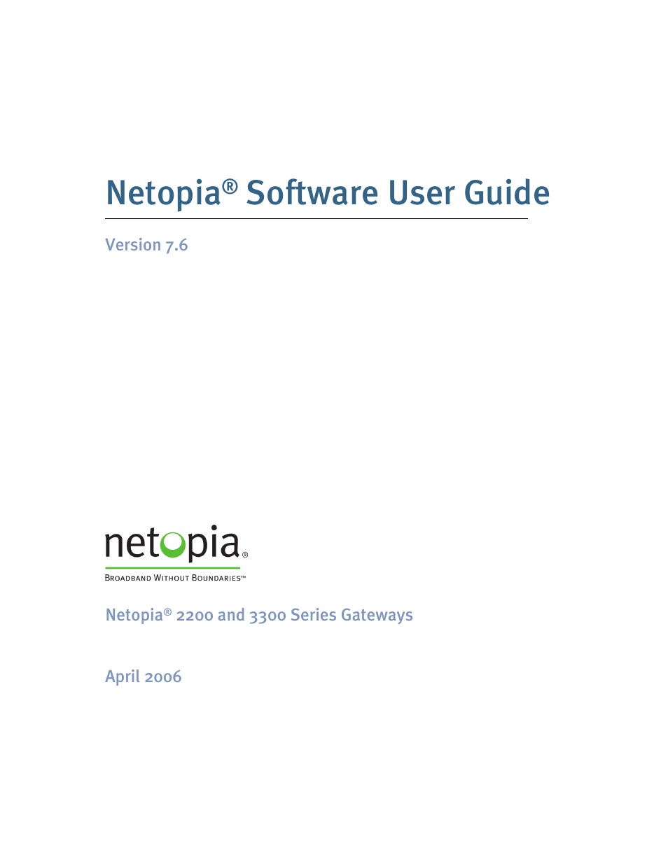 Netopia 2200 User Manual | 351 pages