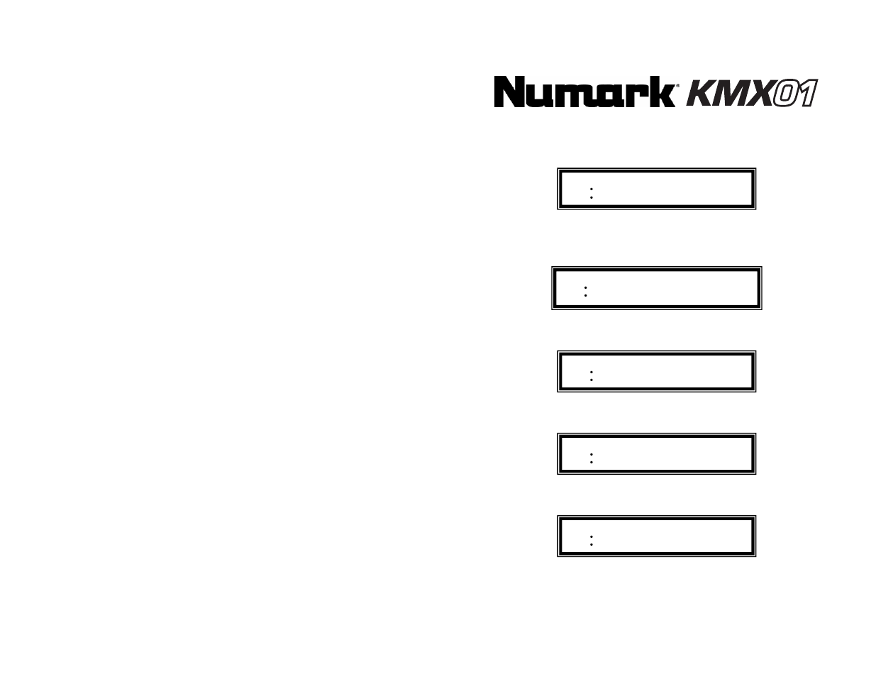 Numark Industries KMX01 User Manual | 36 pages