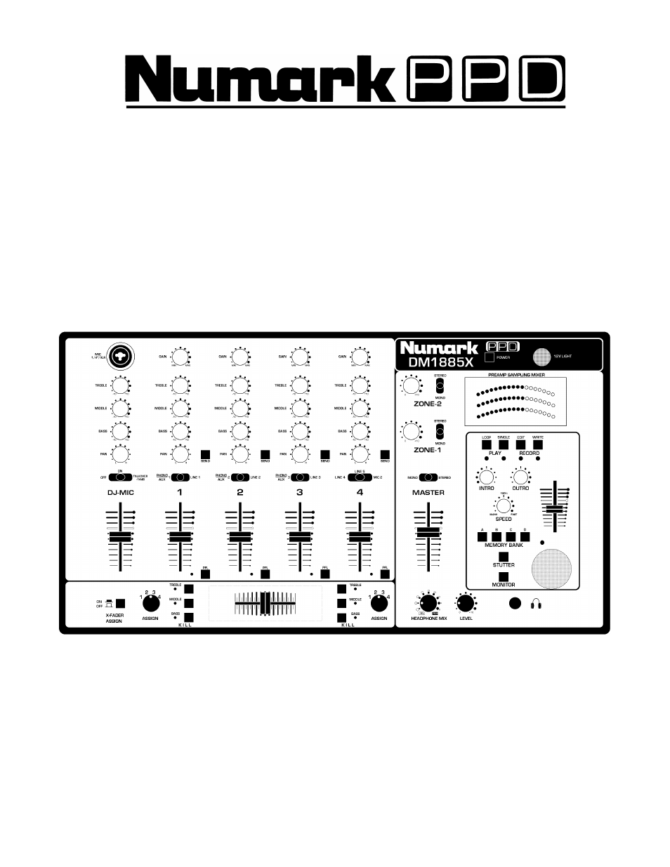 Numark Industries DM 1885X User Manual | 16 pages