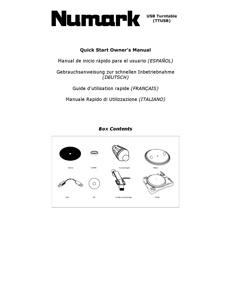 Numark Industries TTUSB User Manual | 16 pages