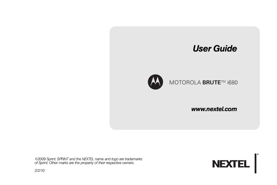 Nortel Networks MOTOROLA BRUTE I680 User Manual | 193 pages