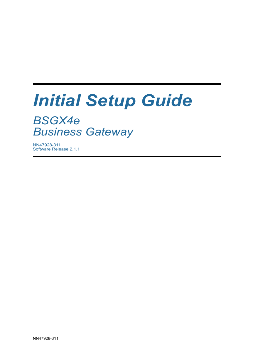 Nortel Networks Nortel Business Services Gateway BSGX4e User Manual | 31 pages