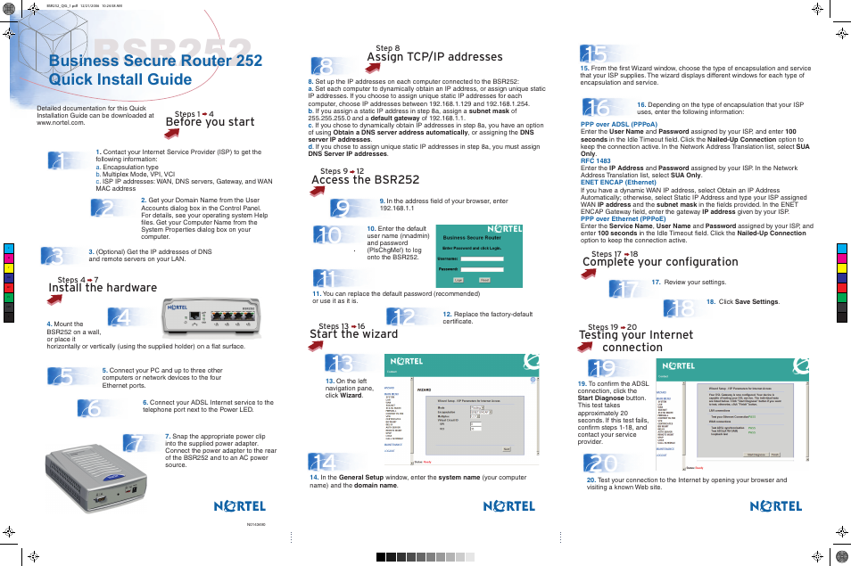Nortel Networks BSR252 User Manual | 1 page