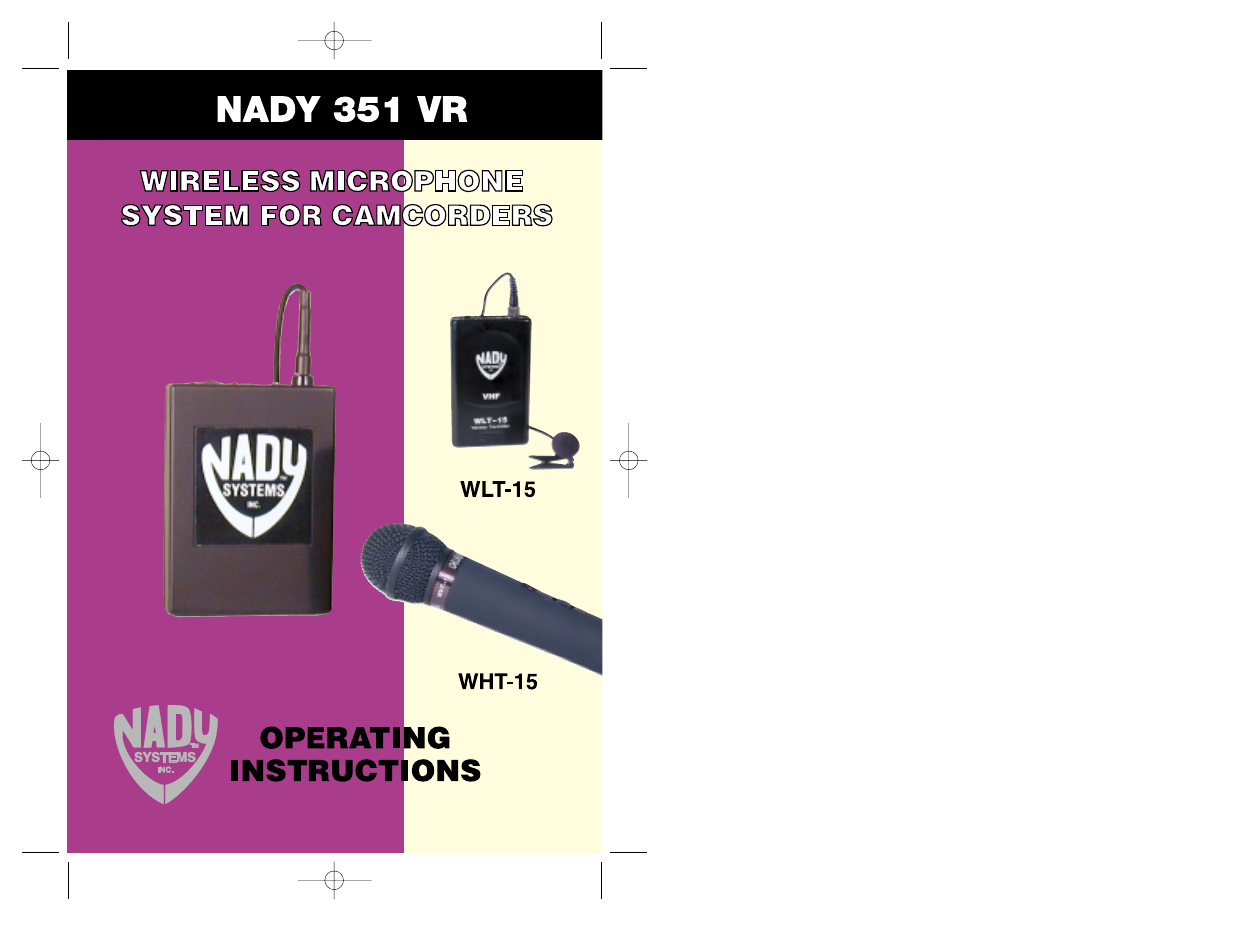 Nady Systems 351VR User Manual | 6 pages