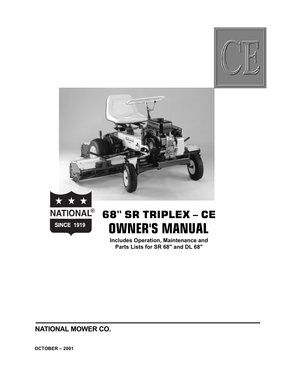 National Mower Triplex-CE DL 68" User Manual | 36 pages