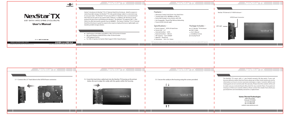Nexstar NST-210S2-BK User Manual | 1 page