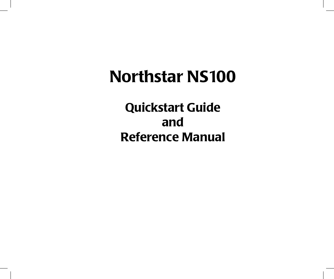 NorthStar Navigation Northstar NS100 User Manual | 74 pages