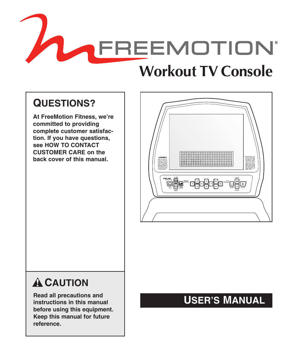 NordicTrack Workout TV Console User Manual | 12 pages