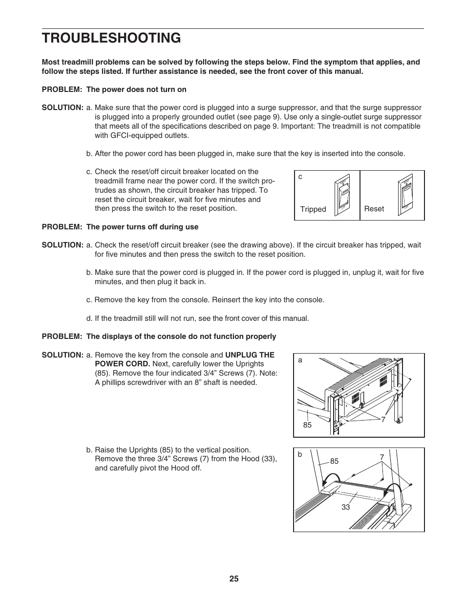 Troubleshooting | NordicTrack C2200 30600.0 User Manual | Page 25 / 34