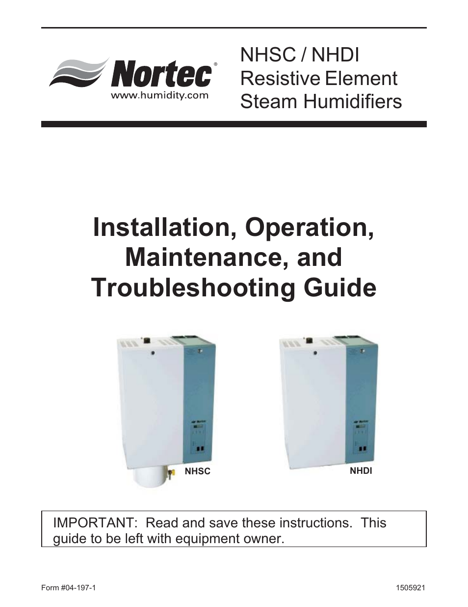 Nortec NHDI User Manual | 40 pages