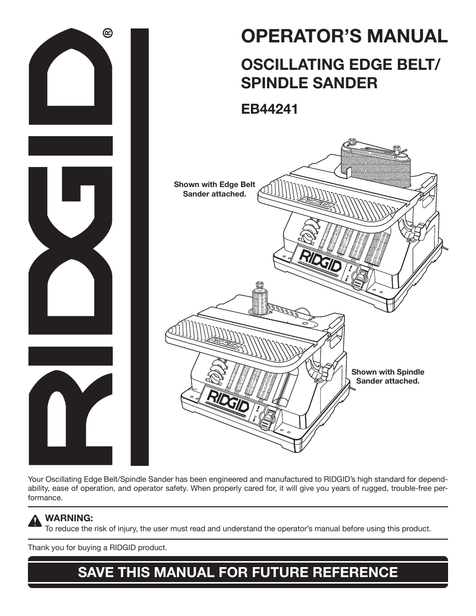 RIDGID EB44241 User Manual | 26 pages