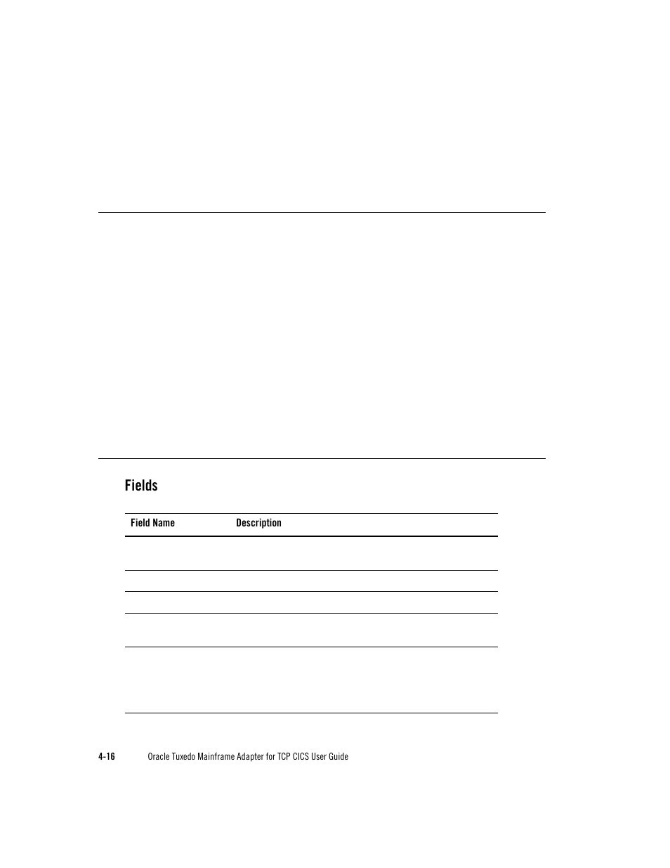 Fields | Oracle Audio Technologies Oracle Tuxedo User Manual | Page 50 / 112
