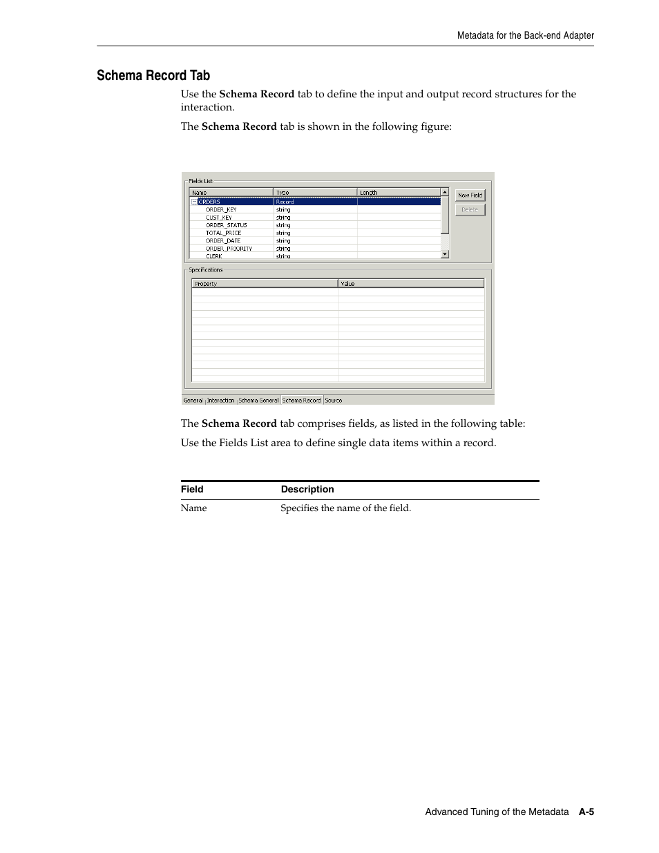 Schema record tab | Oracle Audio Technologies B31003-01 User Manual | Page 81 / 112
