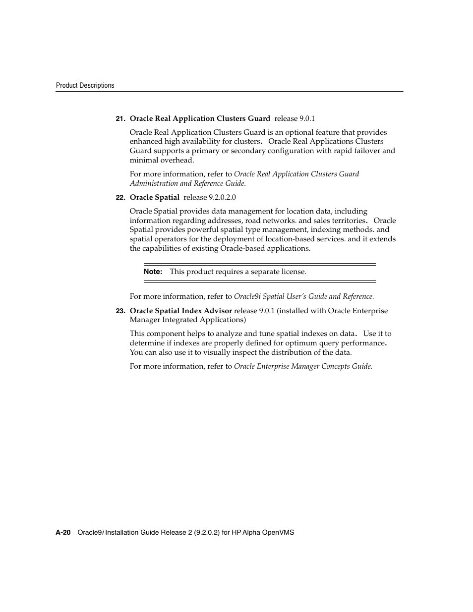 Oracle Audio Technologies ORACLE9I B10508-01 User Manual | Page 126 / 186