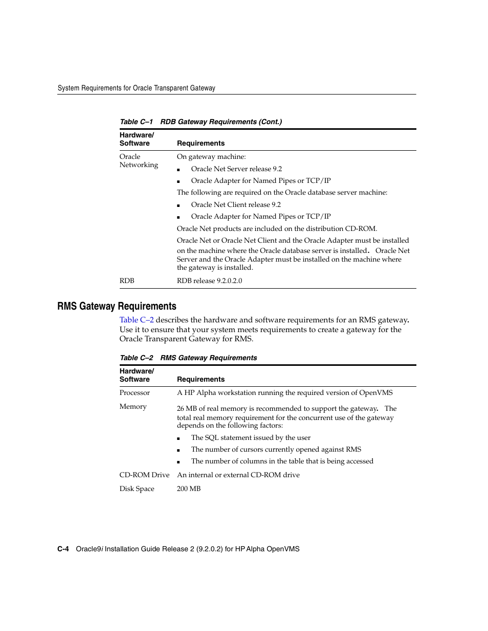 Rms gateway requirements | Oracle Audio Technologies ORACLE9I B10508-01 User Manual | Page 140 / 186