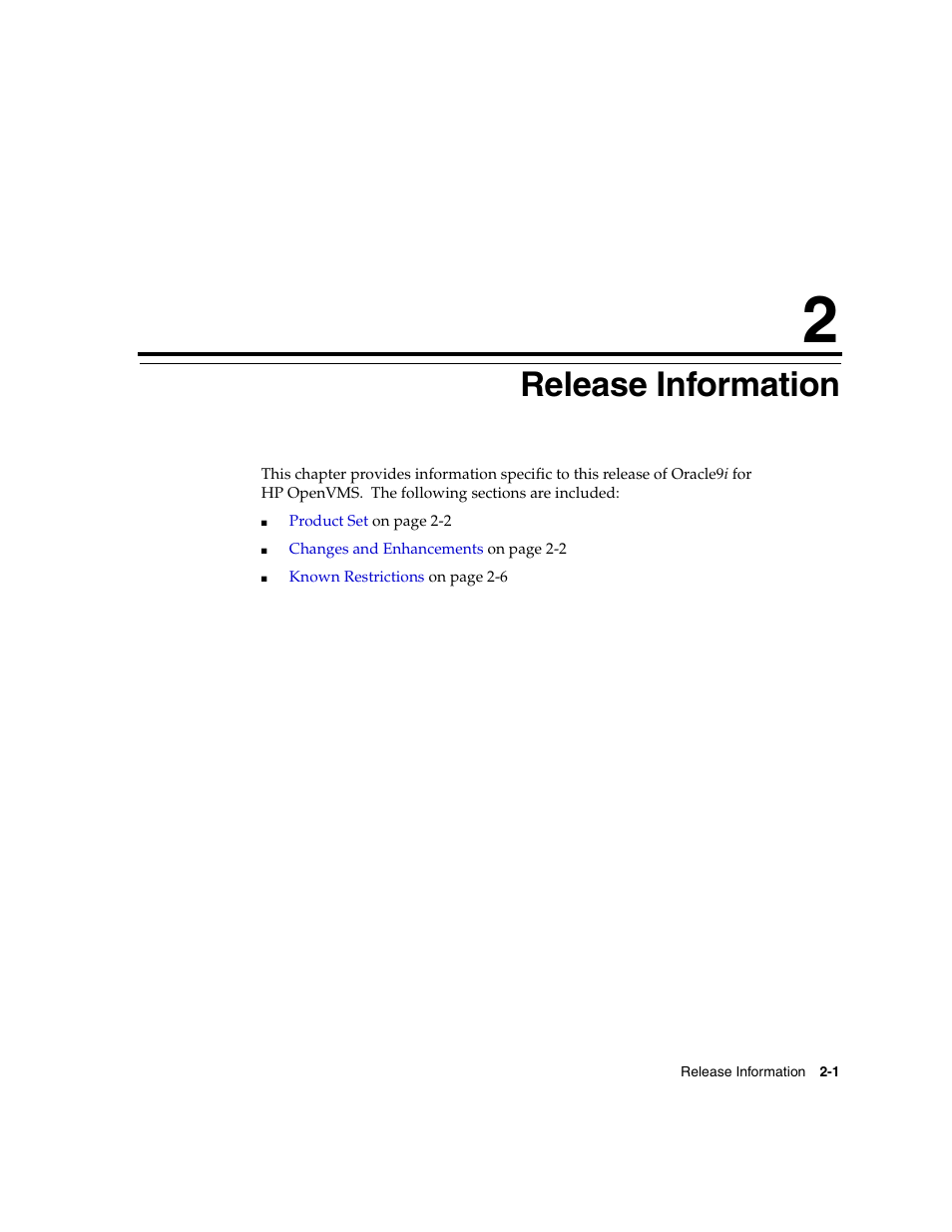 2 release information, Release information, Chapter 2, "release information | Oracle Audio Technologies ORACLE9I B10508-01 User Manual | Page 37 / 186