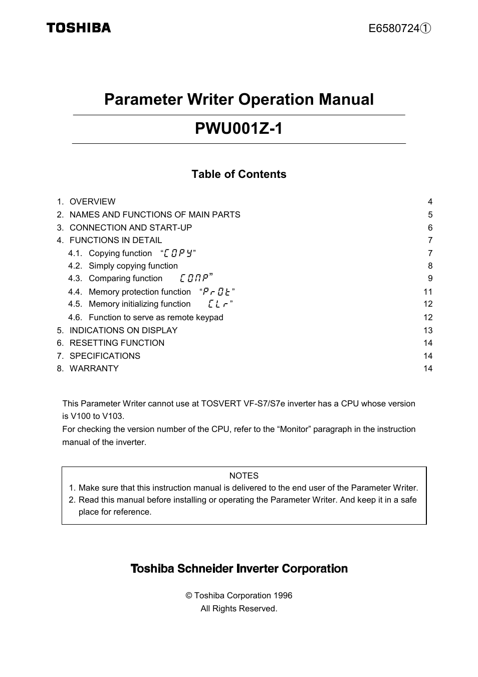 Toshiba PWU001Z-1 User Manual | 16 pages