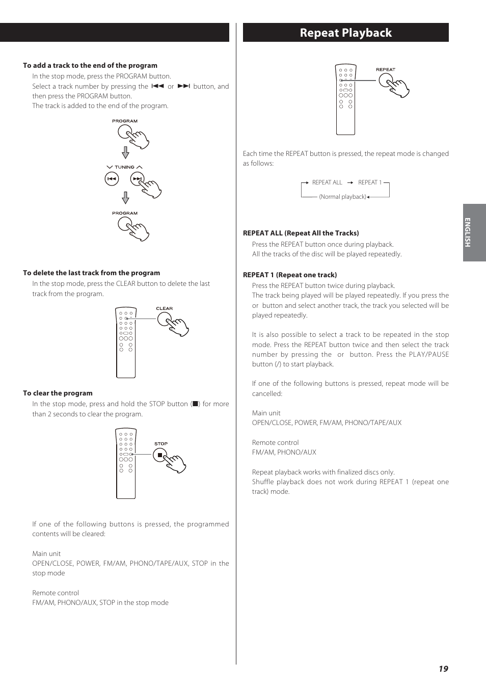 Repeat playback | Teac GF-550 User Manual | Page 19 / 96