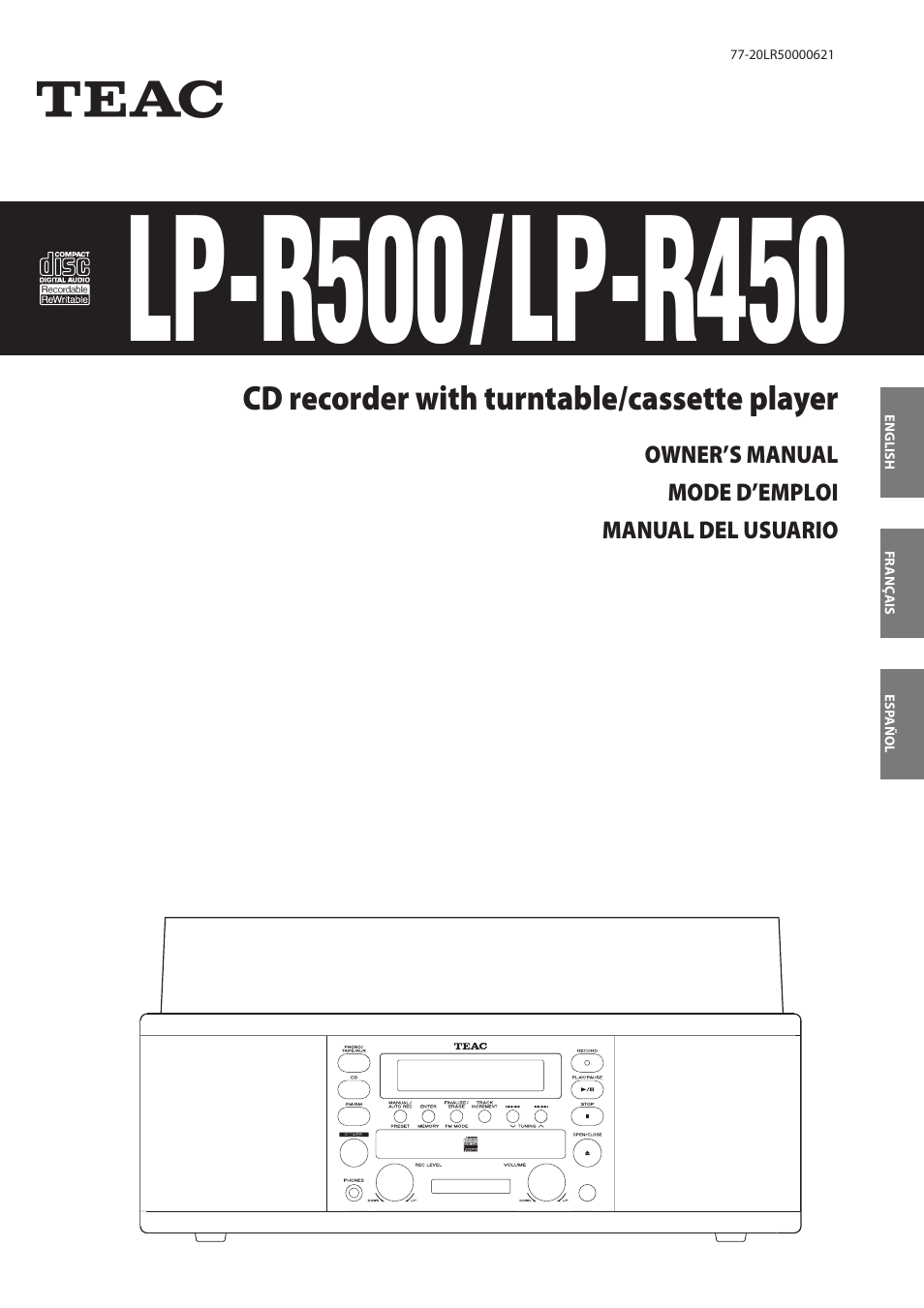 Teac LPR500 User Manual | 96 pages