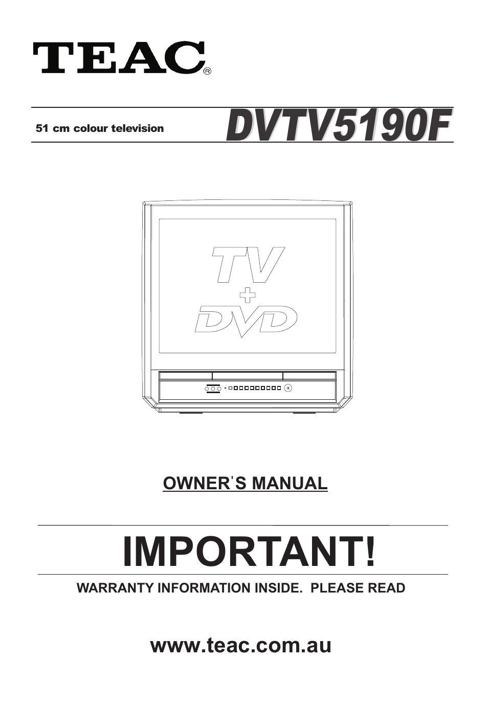 Teac DVTV5190F User Manual | 39 pages