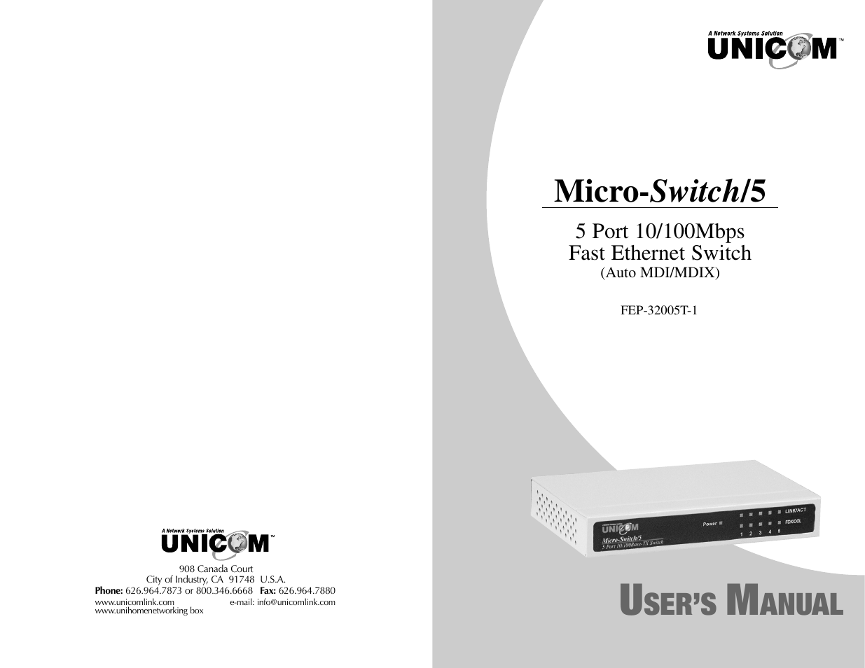 UNICOM Electric Micro Net 5 User Manual | 4 pages