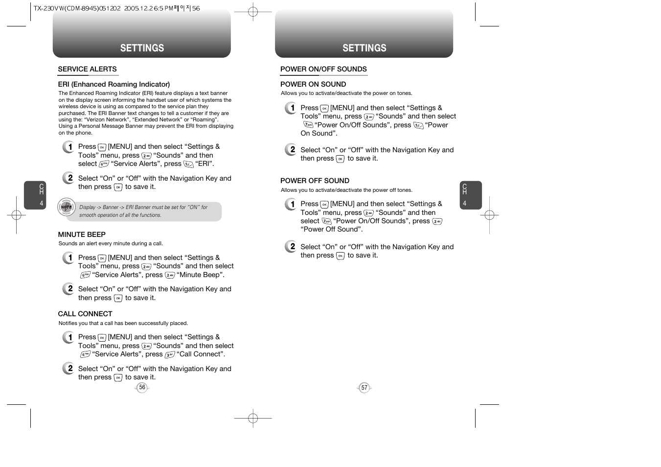 Settings | UTStarcom CDM8945 User Manual | Page 29 / 75