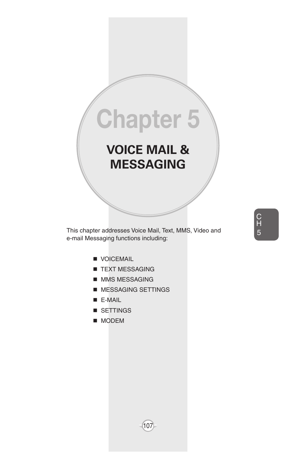 Chapter 5, Voice mail & messaging | UTStarcom PN-820 User Manual | Page 109 / 282