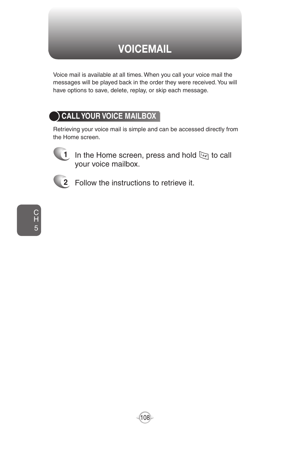 Voicemail, Create a text message, Call your voice mailbox | UTStarcom PN-820 User Manual | Page 110 / 282