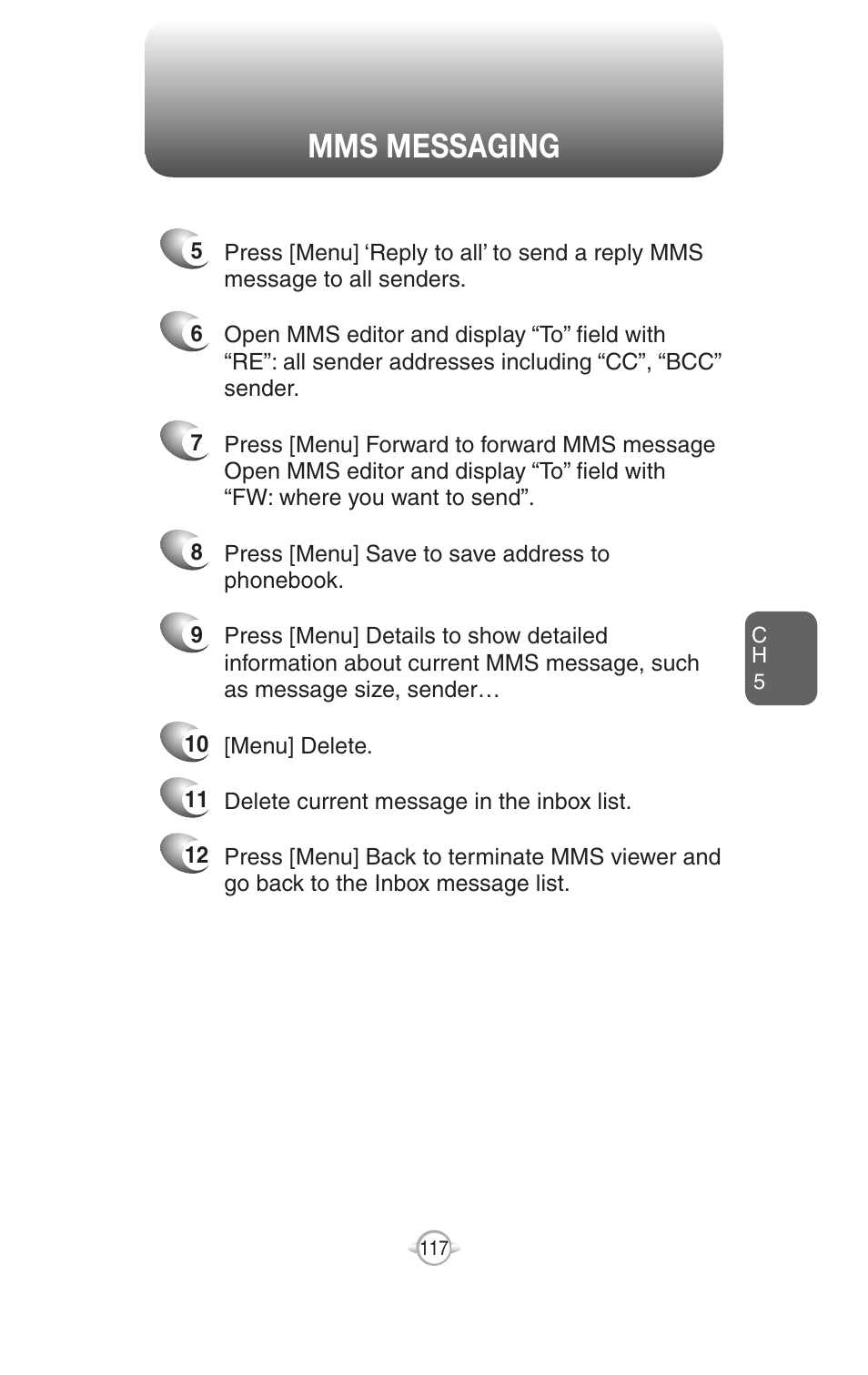Mms messaging | UTStarcom PN-820 User Manual | Page 119 / 282