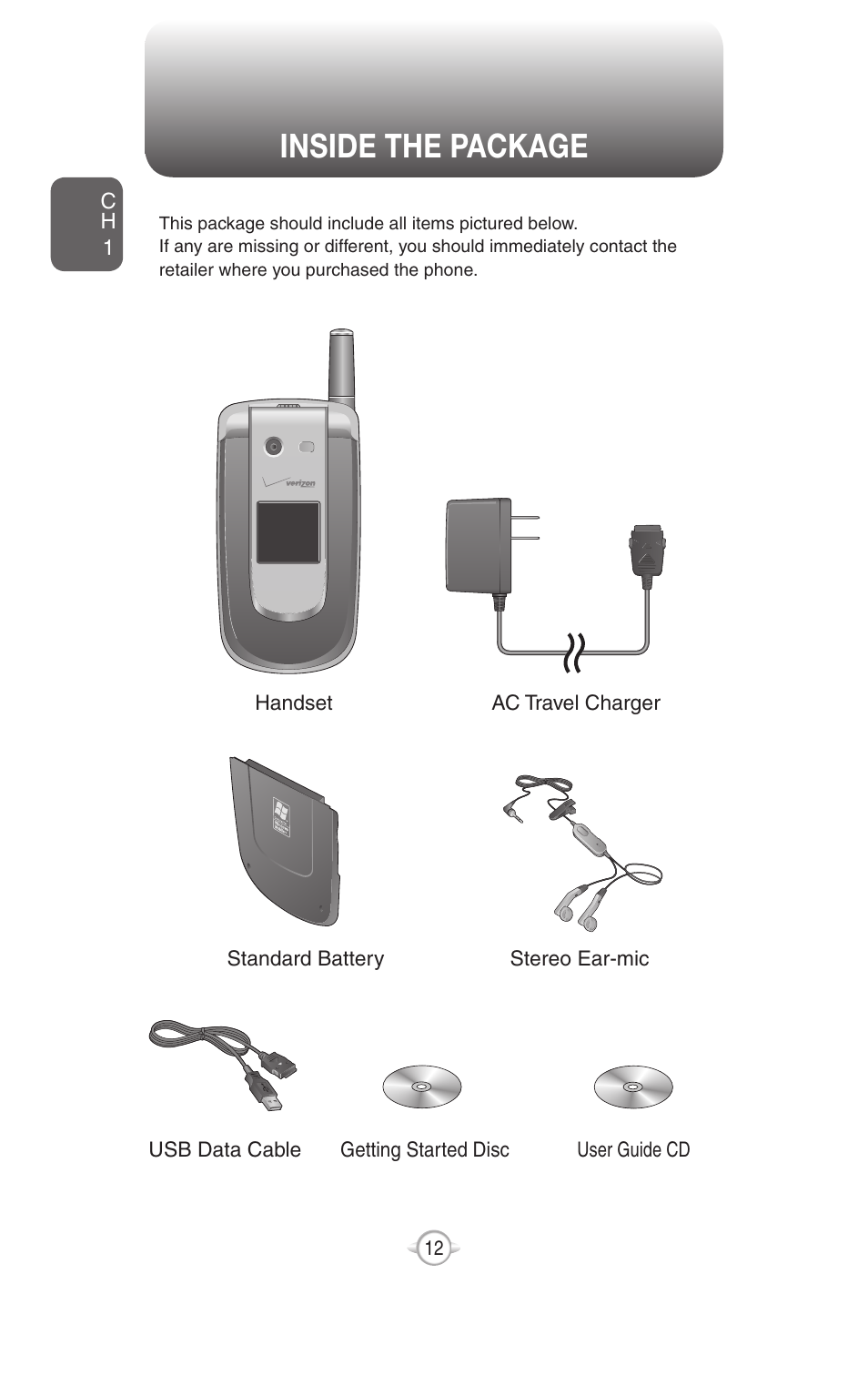 Handset description, Inside the package | UTStarcom PN-820 User Manual | Page 14 / 282