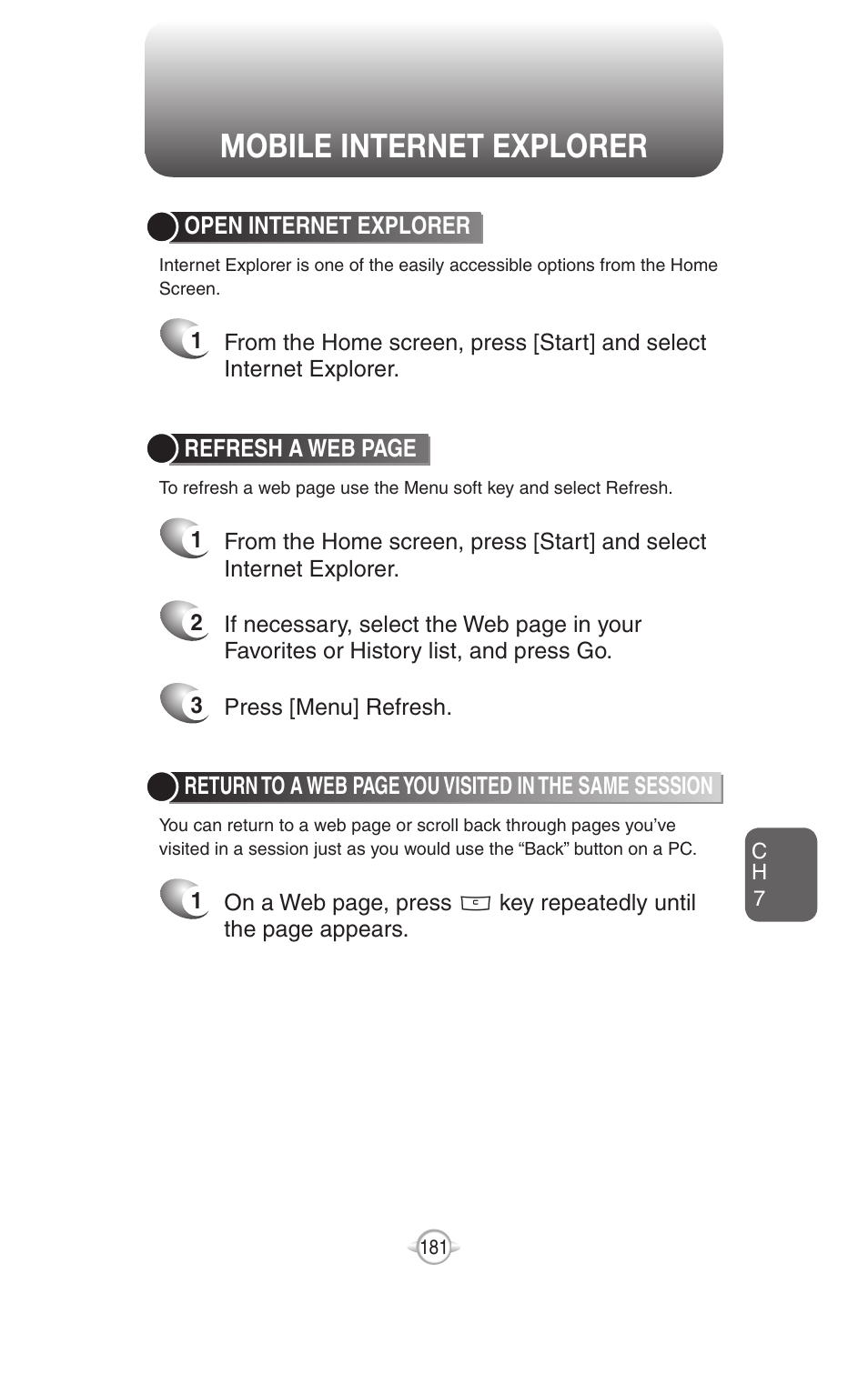 Mobile internet explorer | UTStarcom PN-820 User Manual | Page 183 / 282