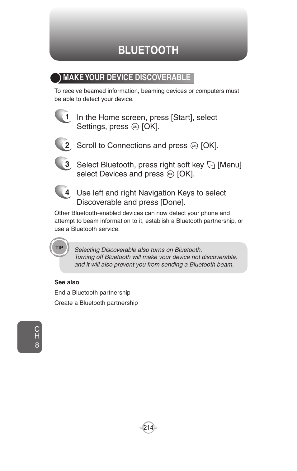 Bluetooth | UTStarcom PN-820 User Manual | Page 216 / 282