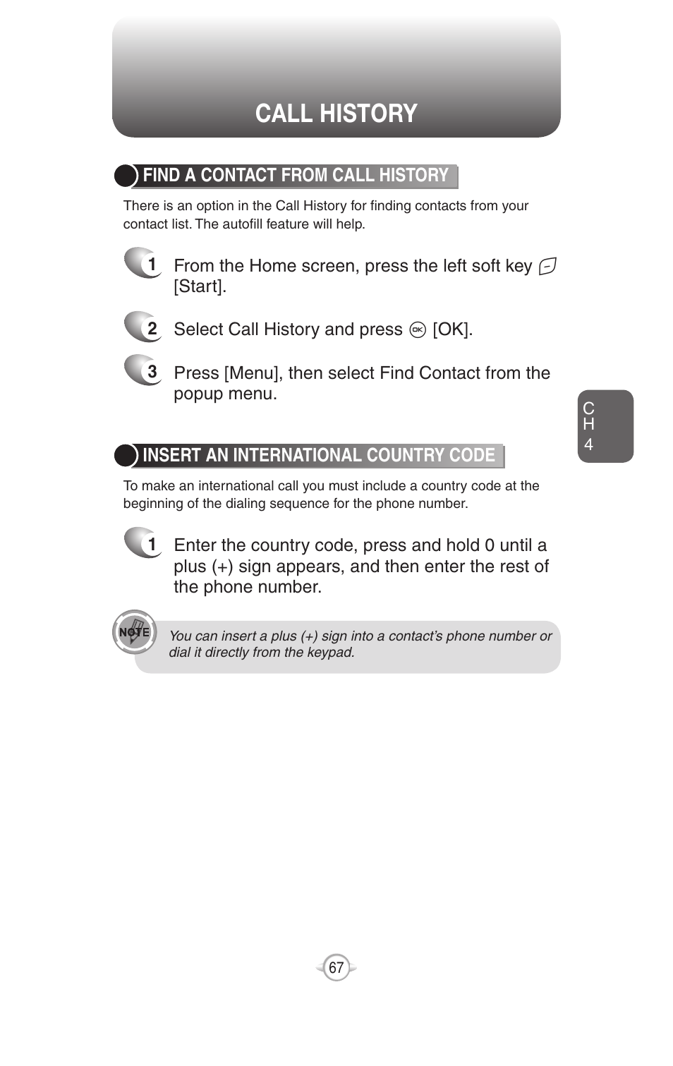 Call history | UTStarcom PN-820 User Manual | Page 69 / 282