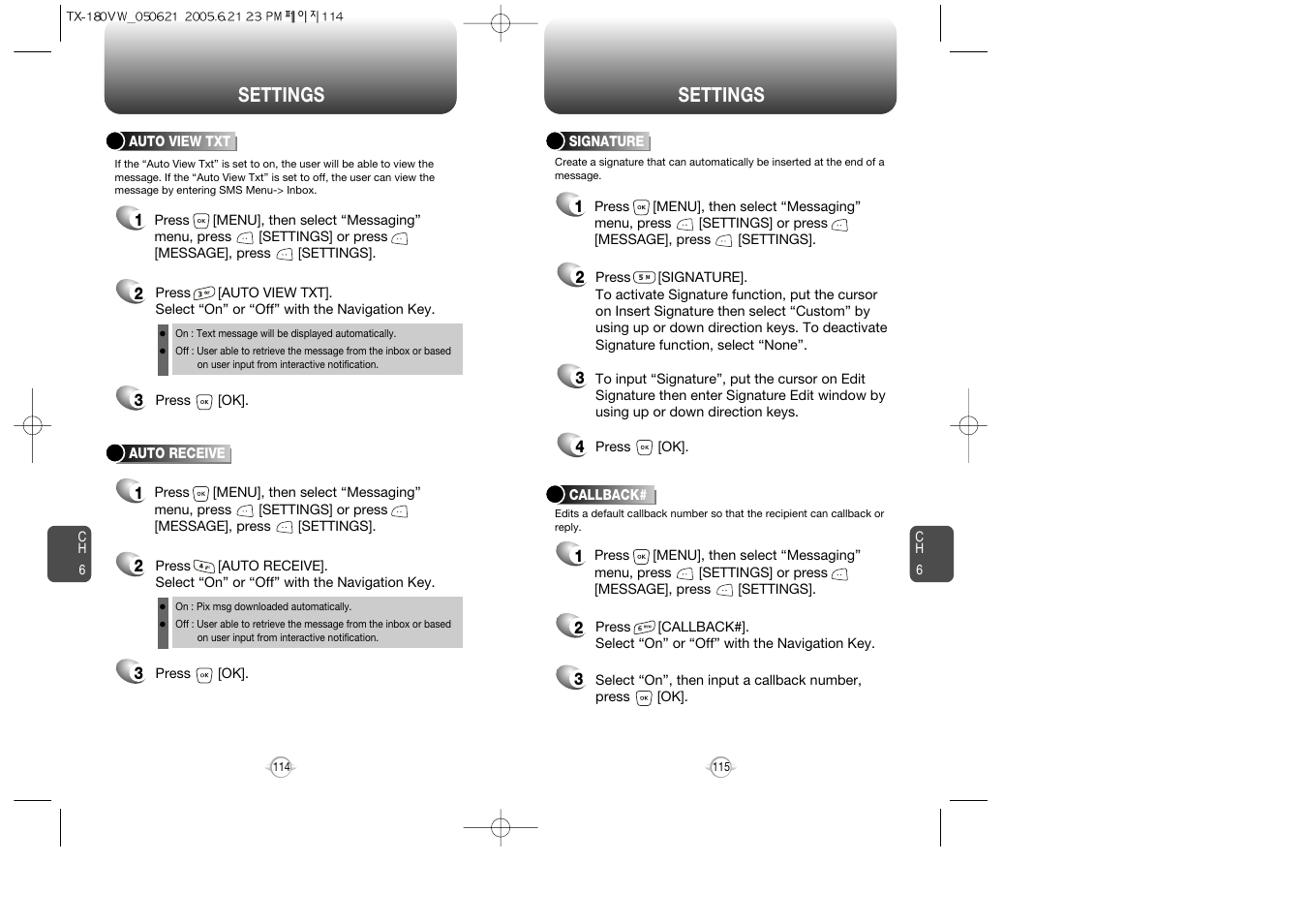 Settings | UTStarcom CDM 1080 User Manual | Page 59 / 63