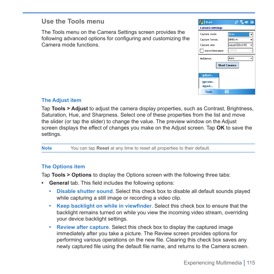Use the tools menu | UTStarcom PPC-6700 User Manual | Page 116 / 149