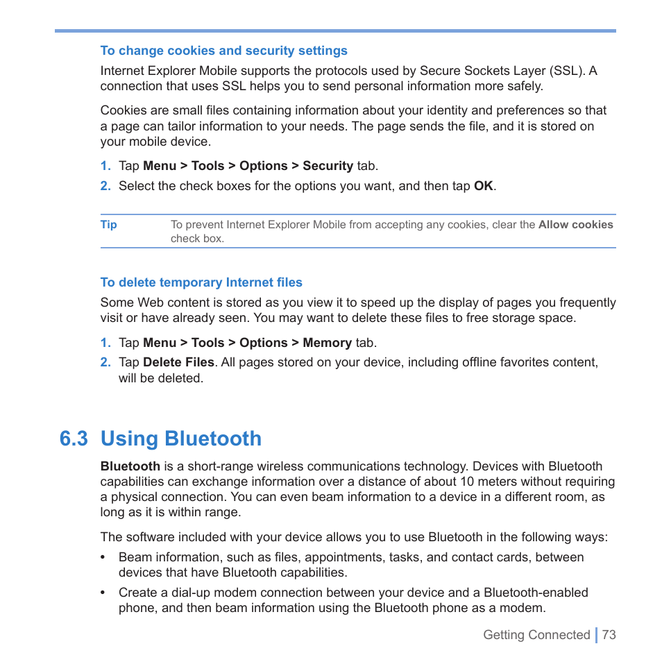 4 starting up, 3 using bluetooth | UTStarcom PPC-6700 User Manual | Page 74 / 149