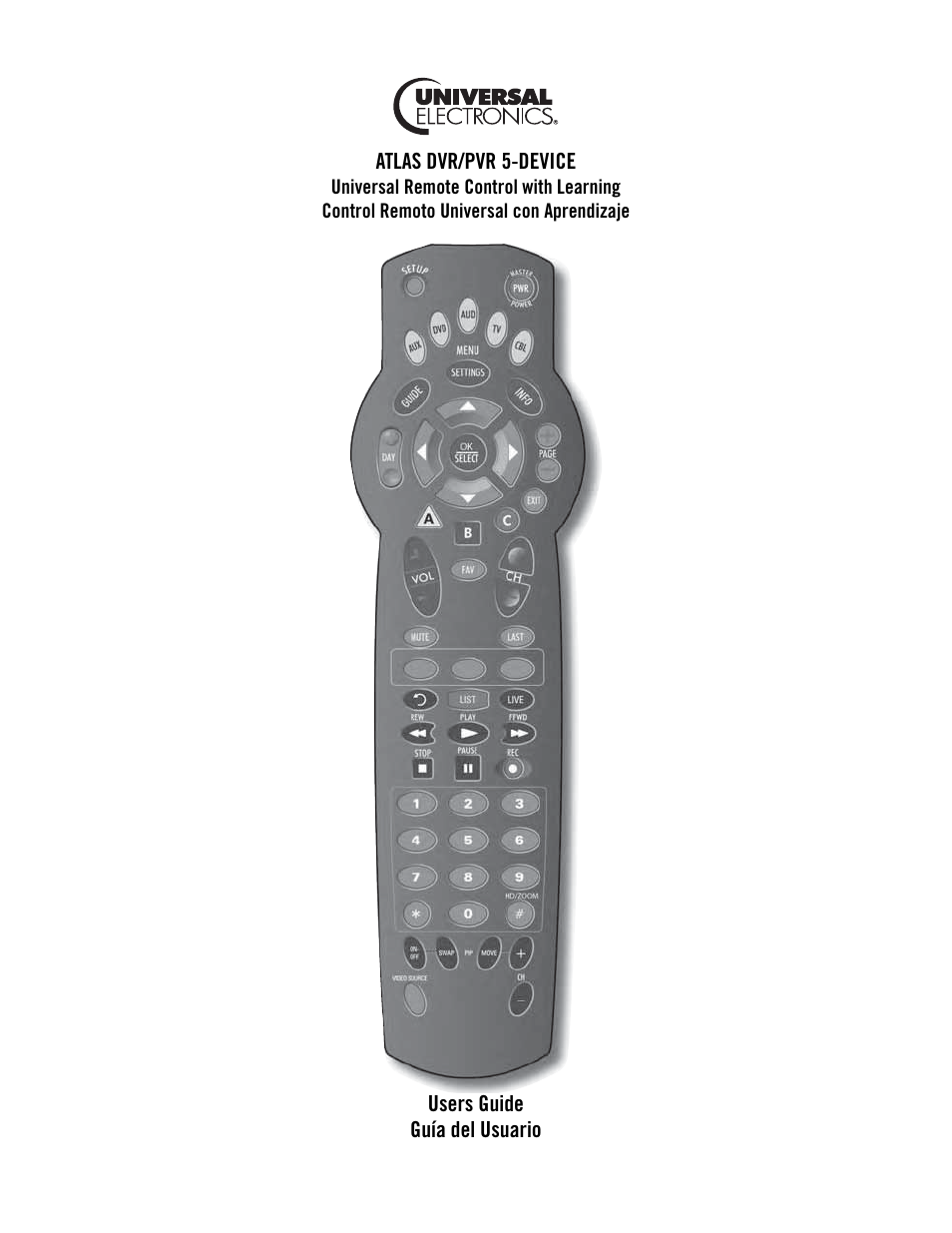 Universal Electronics Atlas DVR/PVR 5-Device User Manual | 72 pages