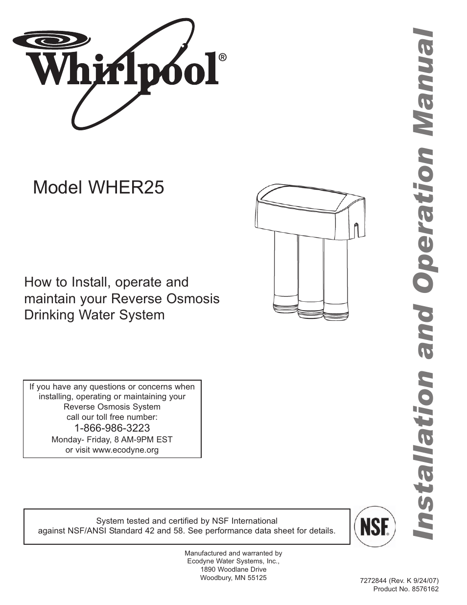 Whirlpool WHER25 User Manual | 27 pages
