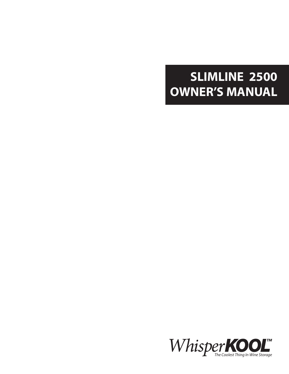 WhisperKool 2500 User Manual | 28 pages